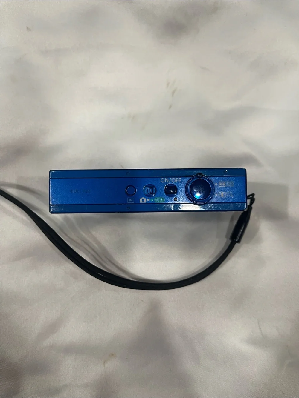 Canon Blue Compact Point-and-Shoot Camera with Wrist Strap